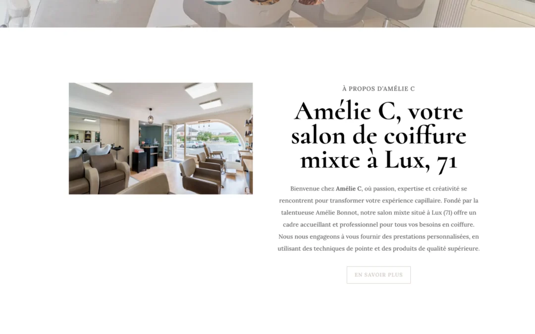 Modèle site web coiffeur et onglerie Amelie C