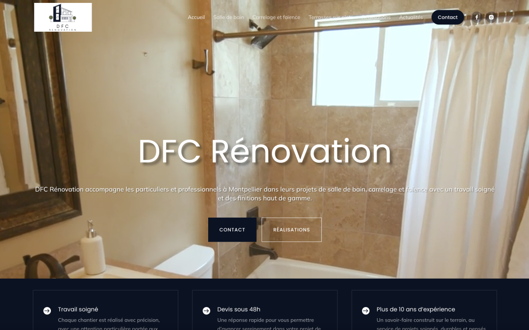 Création de site internet pour une entreprise de rénovation à Montpellier dans le 34 – DFC Rénovation