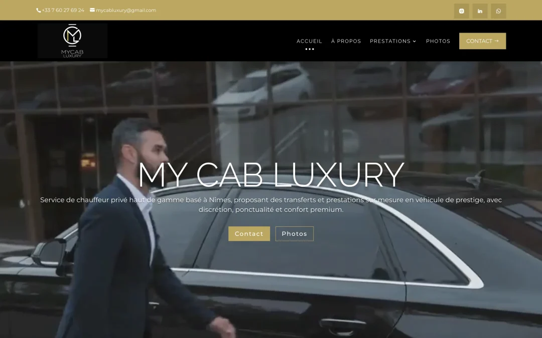 Création de site internet pour un chauffeur privé VTC à Nîmes dans le 30 – My Cab Luxury VTC