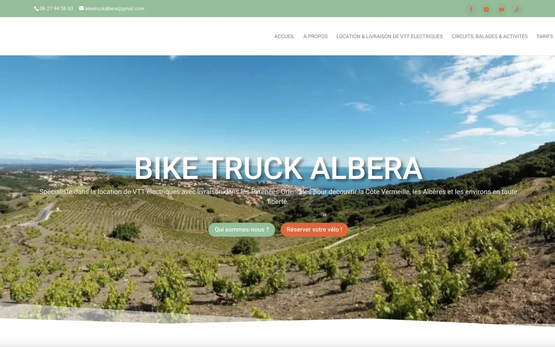 Création de site internet pour une location de VTT électriques à Montescot dans le 66 Perpignan – Bike Truck Albera