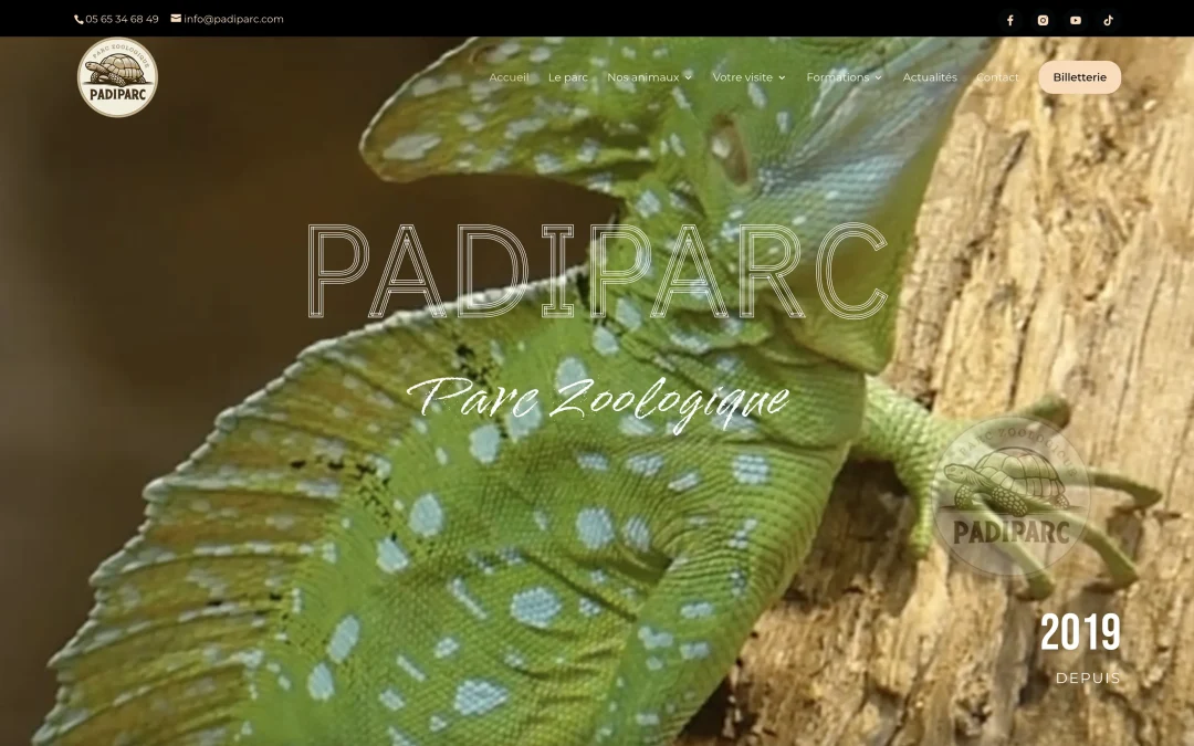Création de site internet pour un parc zoologique à Padirac dans le 46 Cahors – Padiparc