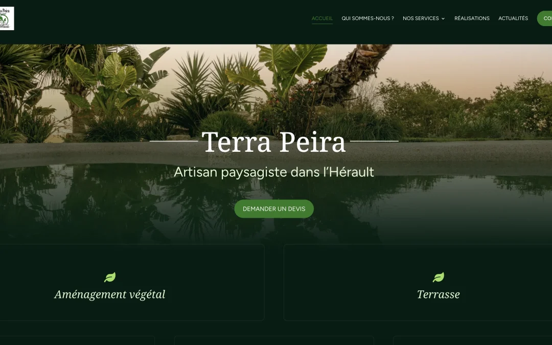 Création de site internet pour un paysagiste à Paulhan dans le 34 Montpellier – Terra Peira