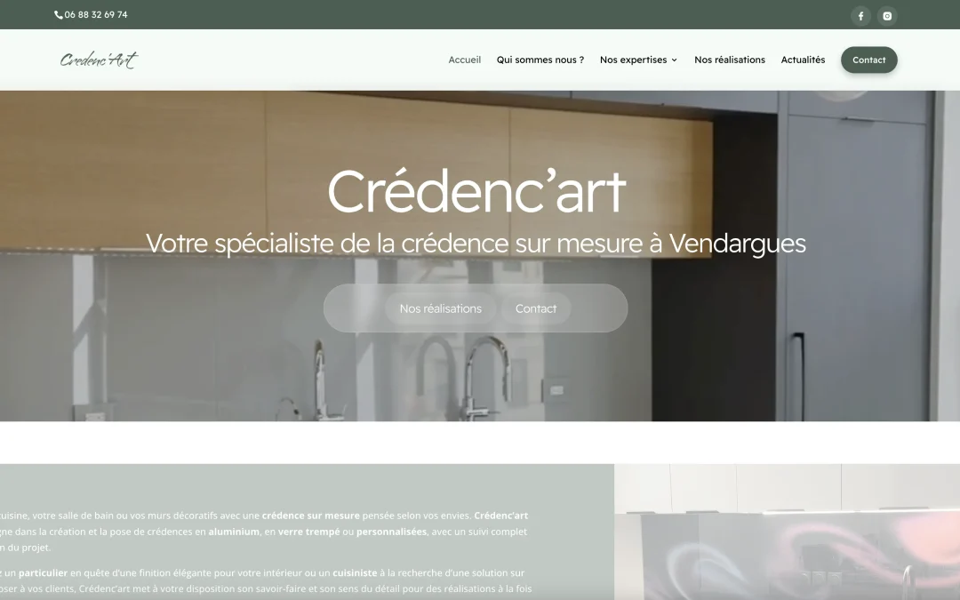 Création de site internet pour un poseur de crédences à Vendargues dans le 34 Montpellier – Crédenc&rsquo;art