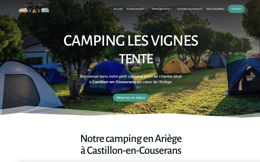 Création de site internet pour un camping à Castillon-en-Couserans dans le 09 Saint-Girons – Camping Les Vignes