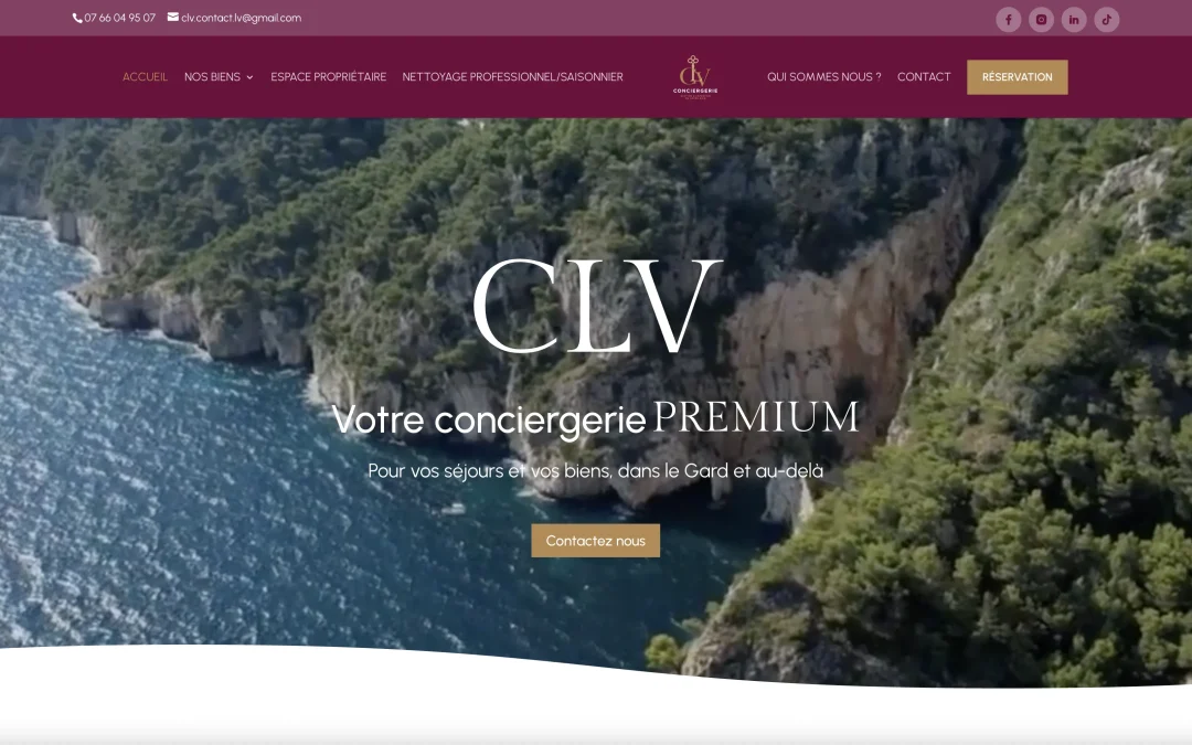 Création de site internet pour une conciergerie privée à Saint-Quentin-la-Poterie dans le 30 Nîmes – CLV Conciergerie