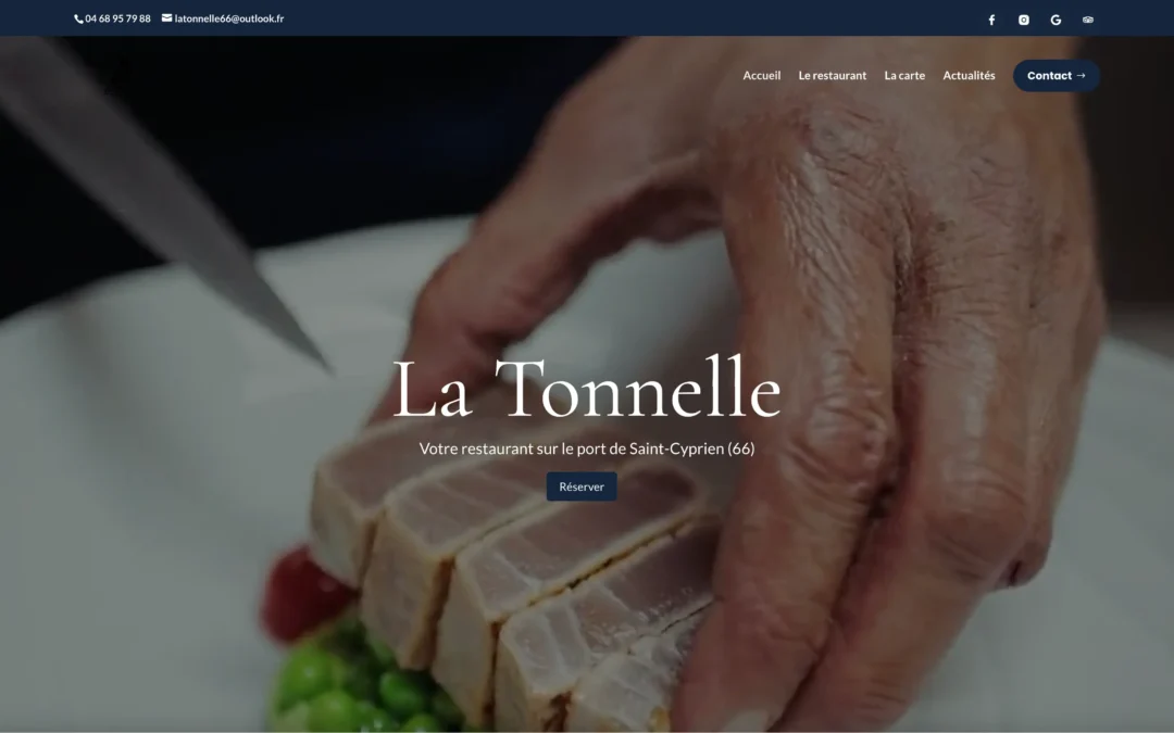 Création de site internet pour un restaurant à Saint Cyprien dans le 66 pyrénées orientales – La Tonnelle