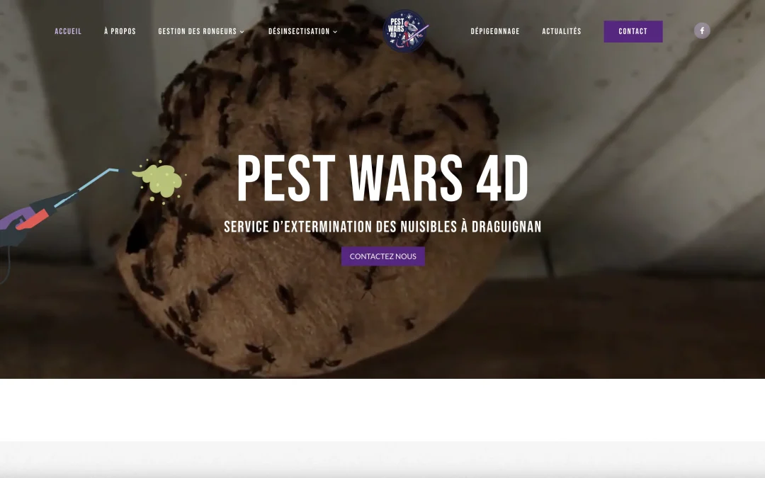 Création de site internet pour une entreprise de dératisation à Draguignan dans le 83 – Pest Wars 4D