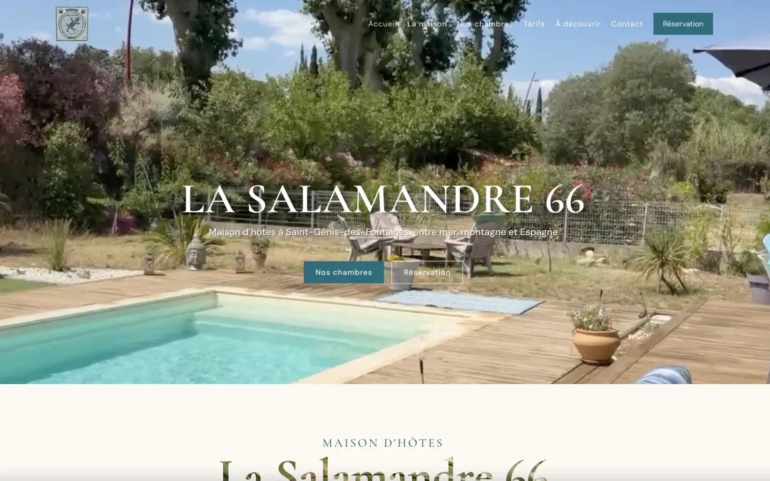 Création de site internet pour une maison d&rsquo;hôtes à Saint-Génis-des-Fontaines dans le 66 Argelès-sur-Mer – La Salamandre