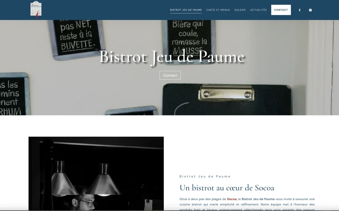 Création de site internet pour un restaurant à Ciboure dans le 64 Saint-Jean-de-Luz – Bistrot Le Jeu de Paume